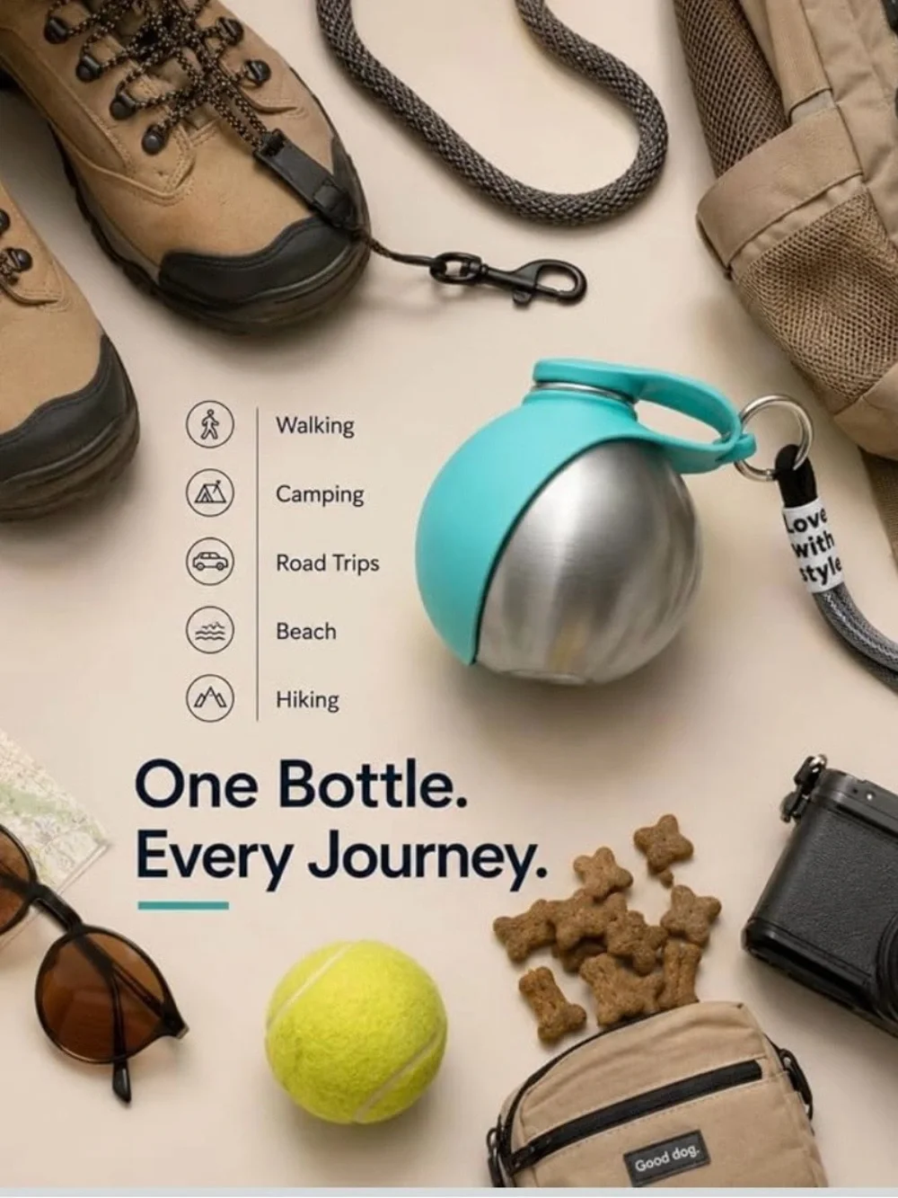 Portable water bottle for dog